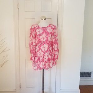 NWT LOVESHACKFANCY TEYANA DRESS Holiday Sun Fuschia Sz 6 $365 Missing Belt